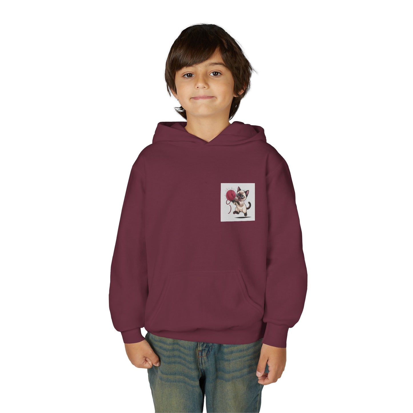 Youth Cat Basketball Hoodie with Playful Design, Cozy Sweatshirt for Kids, Perfect Gift for Animal Lovers, Ideal for Birthdays and Holidays