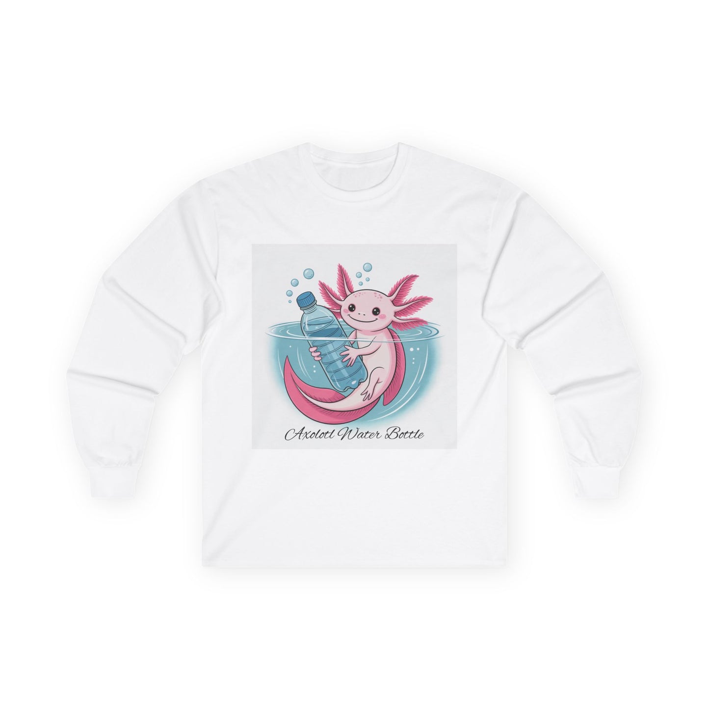 Whimsical Long Sleeve Tee, Cute Axolotl Shirt, Animal Lover Gift, Fun Casual Wear, Birthday Gift, Nature Lover Apparel