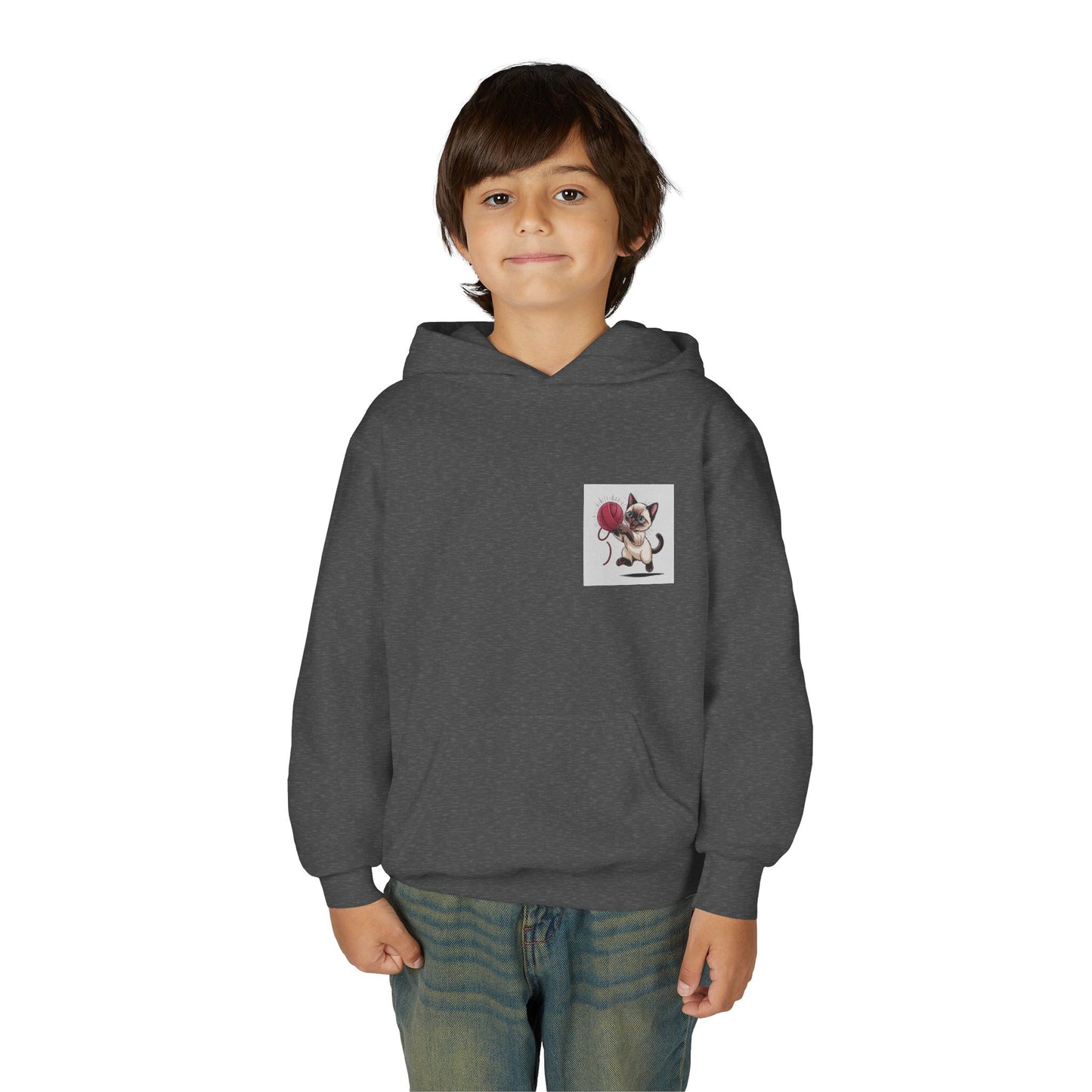 Youth Cat Basketball Hoodie with Playful Design, Cozy Sweatshirt for Kids, Perfect Gift for Animal Lovers, Ideal for Birthdays and Holidays