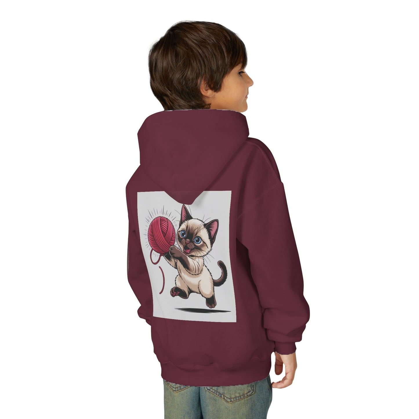 Youth Cat Basketball Hoodie with Playful Design, Cozy Sweatshirt for Kids, Perfect Gift for Animal Lovers, Ideal for Birthdays and Holidays