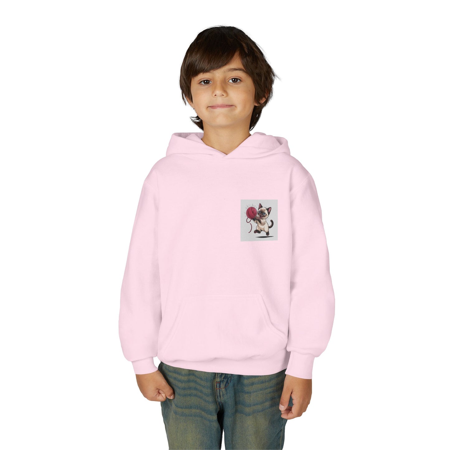 Youth Cat Basketball Hoodie with Playful Design, Cozy Sweatshirt for Kids, Perfect Gift for Animal Lovers, Ideal for Birthdays and Holidays