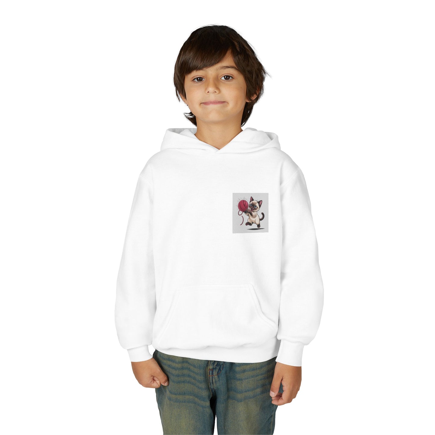 Youth Cat Basketball Hoodie with Playful Design, Cozy Sweatshirt for Kids, Perfect Gift for Animal Lovers, Ideal for Birthdays and Holidays