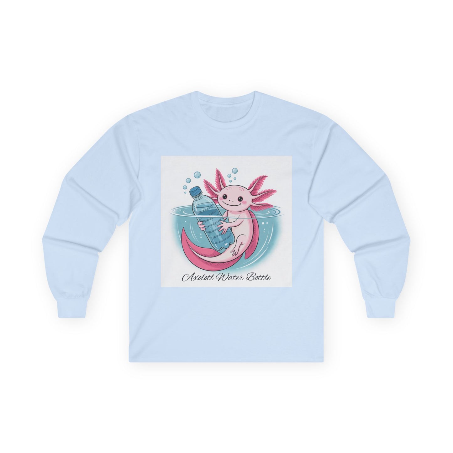Whimsical Long Sleeve Tee, Cute Axolotl Shirt, Animal Lover Gift, Fun Casual Wear, Birthday Gift, Nature Lover Apparel