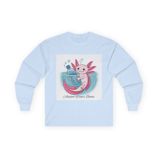 Whimsical Long Sleeve Tee, Cute Axolotl Shirt, Animal Lover Gift, Fun Casual Wear, Birthday Gift, Nature Lover Apparel