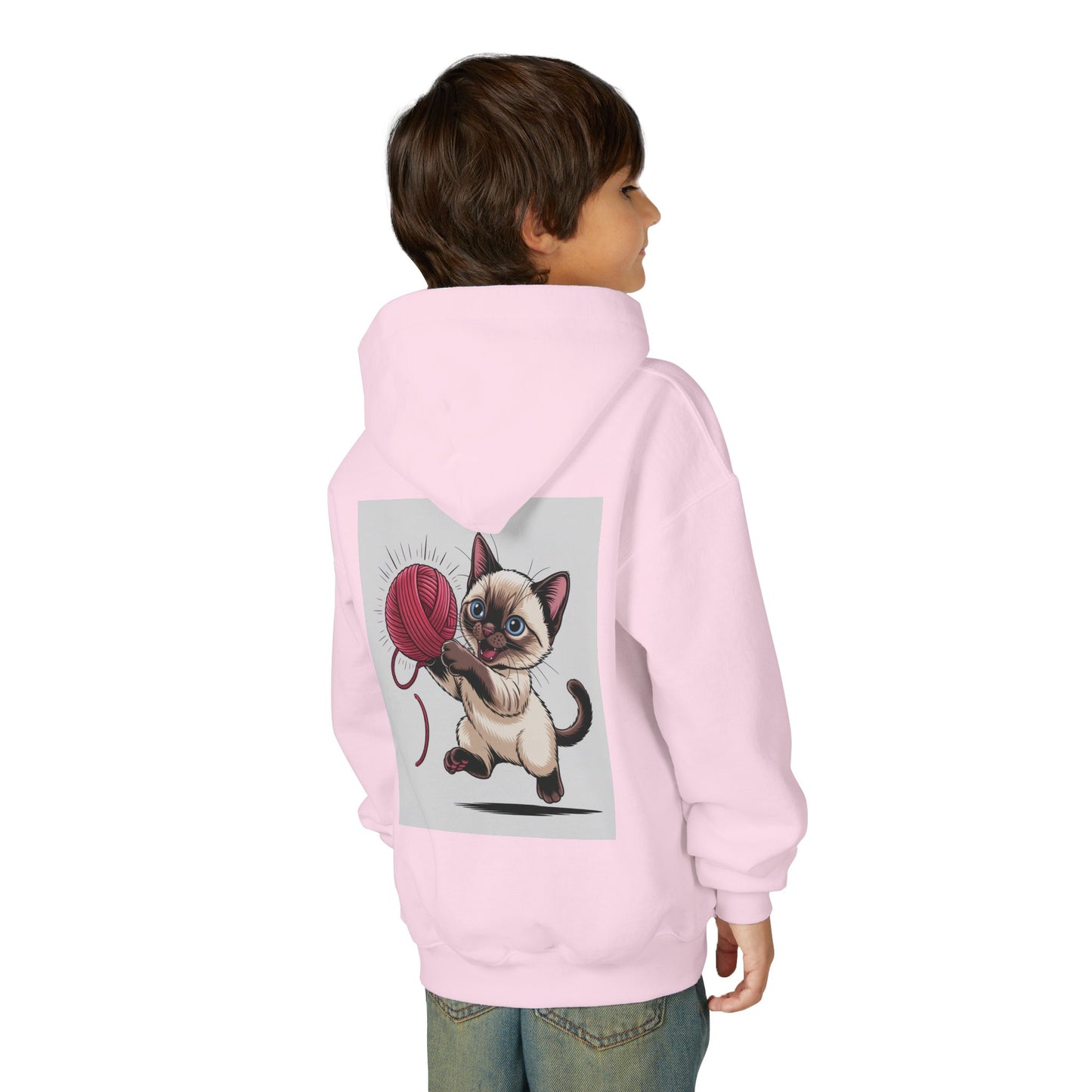 Youth Cat Basketball Hoodie with Playful Design, Cozy Sweatshirt for Kids, Perfect Gift for Animal Lovers, Ideal for Birthdays and Holidays