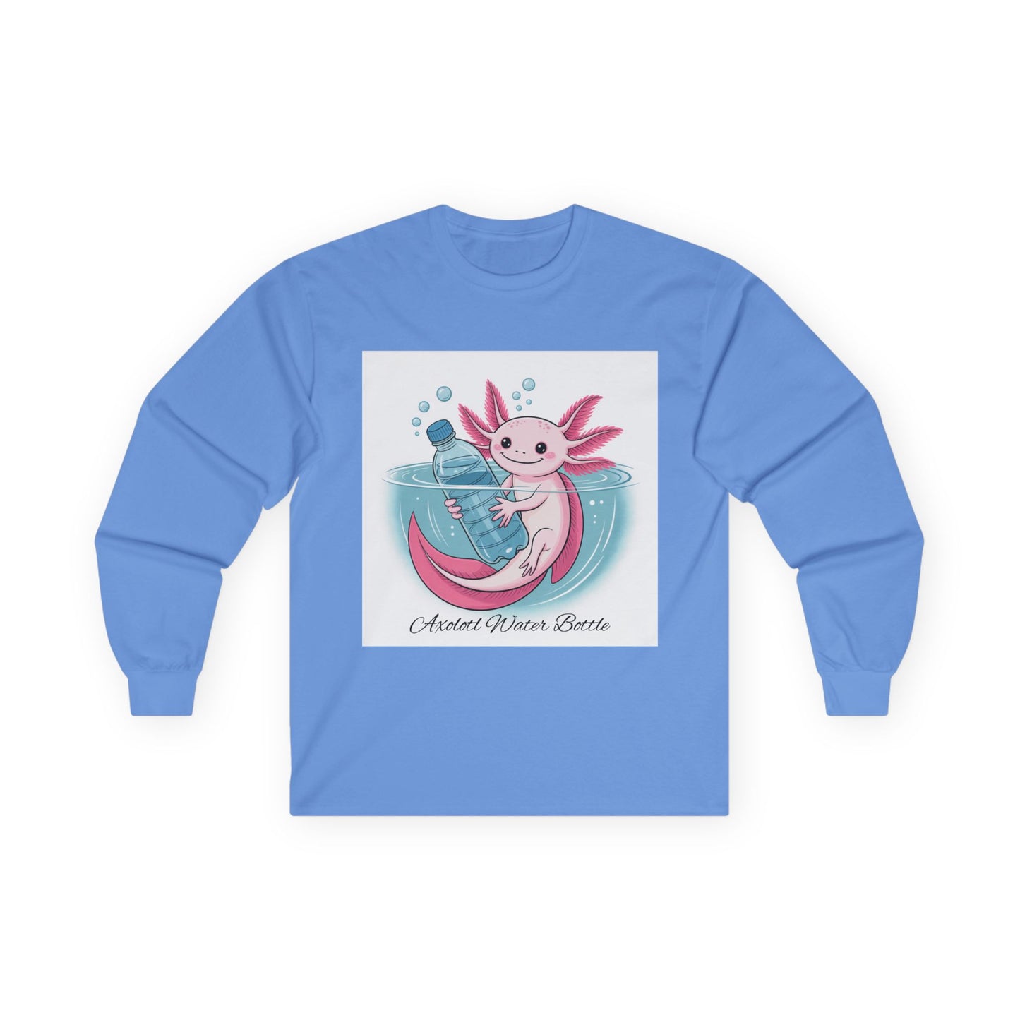 Whimsical Long Sleeve Tee, Cute Axolotl Shirt, Animal Lover Gift, Fun Casual Wear, Birthday Gift, Nature Lover Apparel