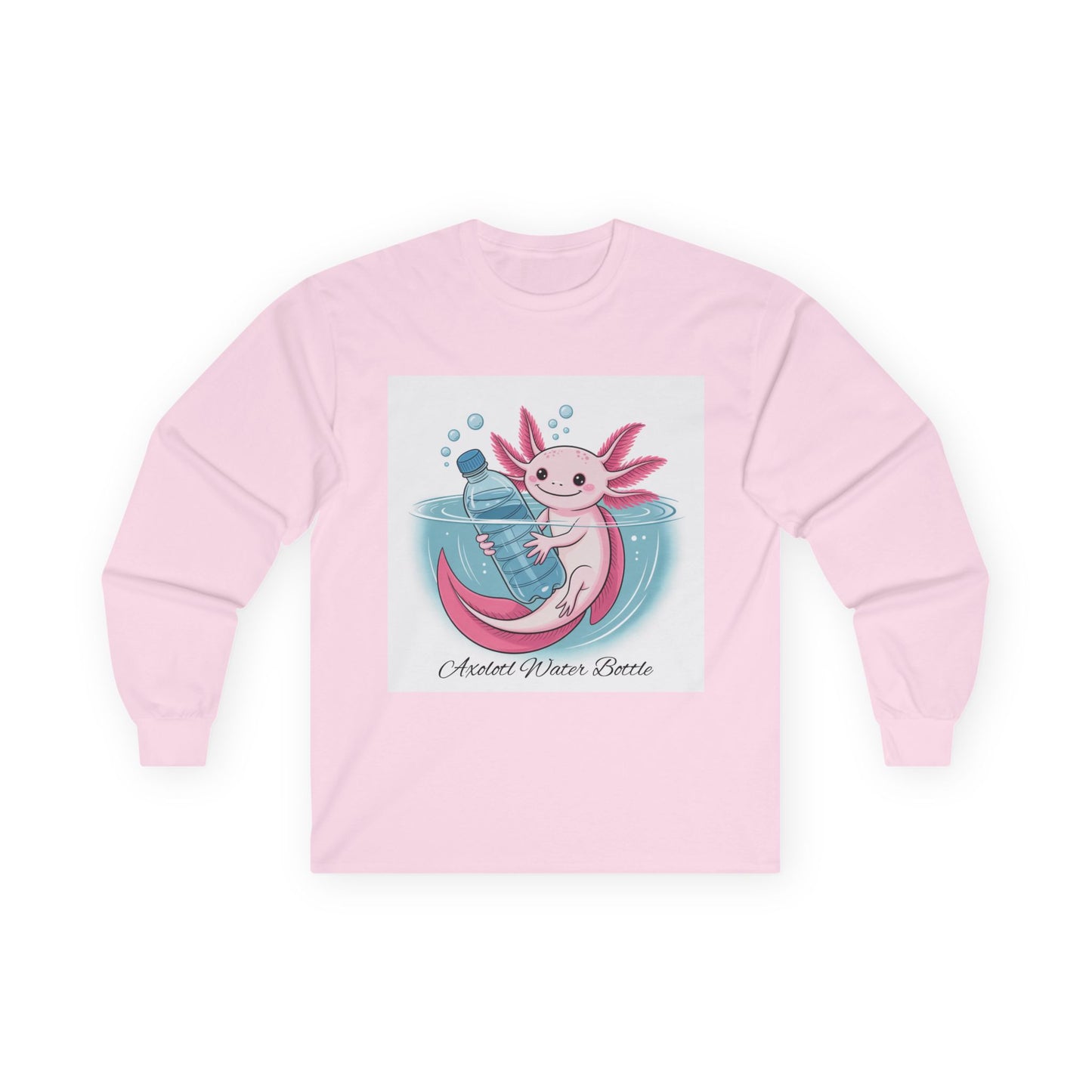 Whimsical Long Sleeve Tee, Cute Axolotl Shirt, Animal Lover Gift, Fun Casual Wear, Birthday Gift, Nature Lover Apparel